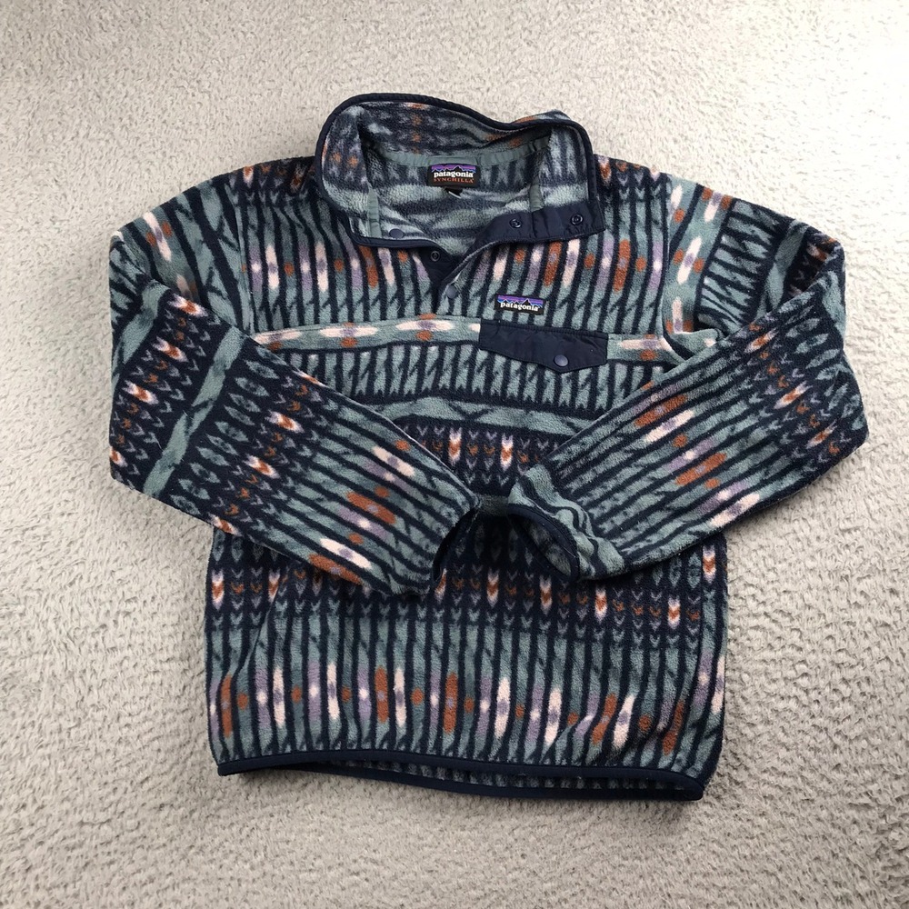 Patagonia Lighweight Synchilla Snap-T Fleece Pullover Women S Geometric Tribal